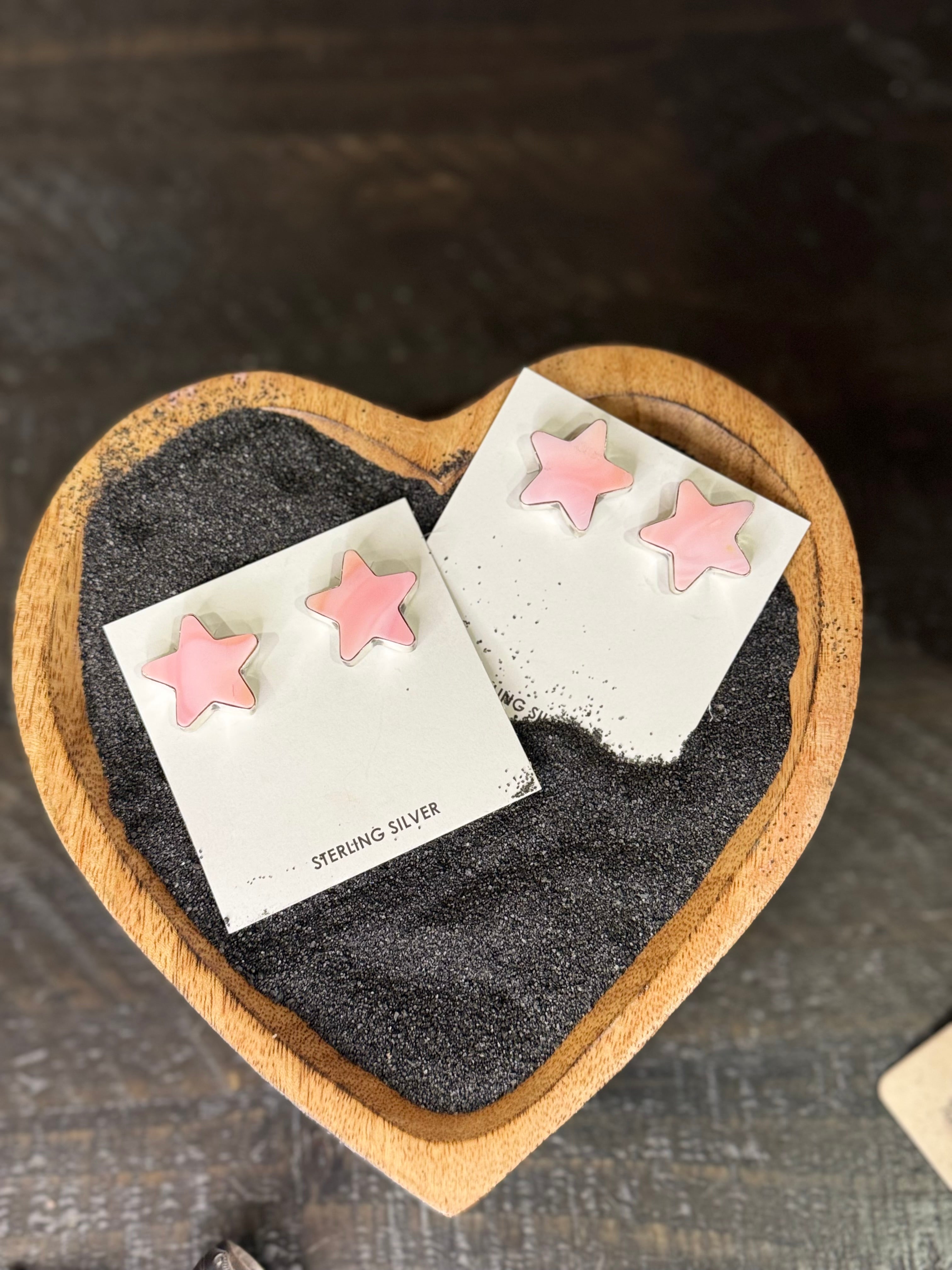 Pink Conch Star Earrings