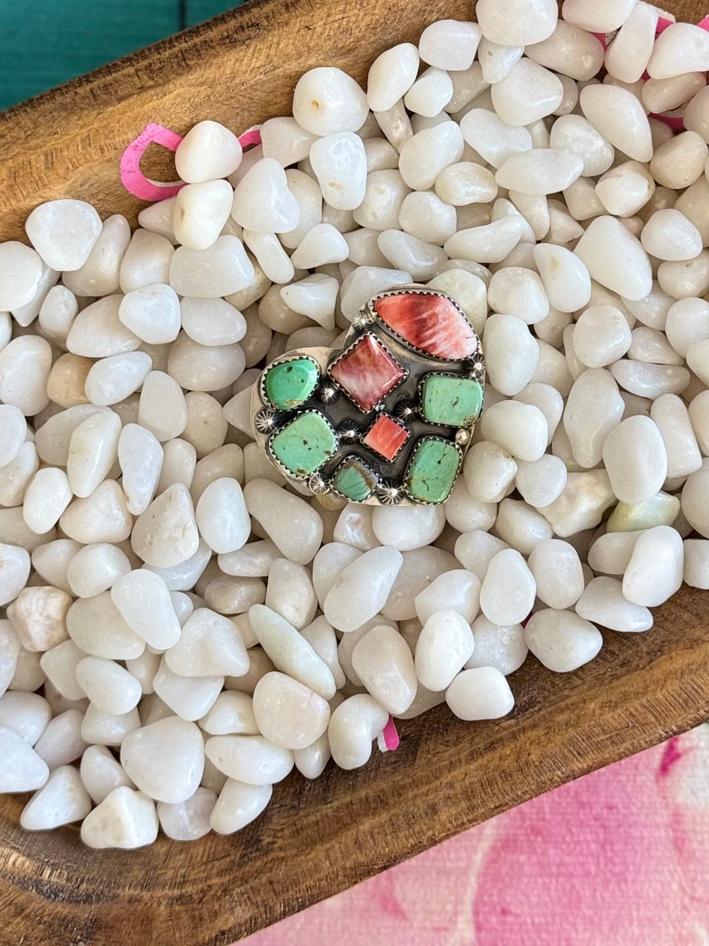 Multi stone heart ring
