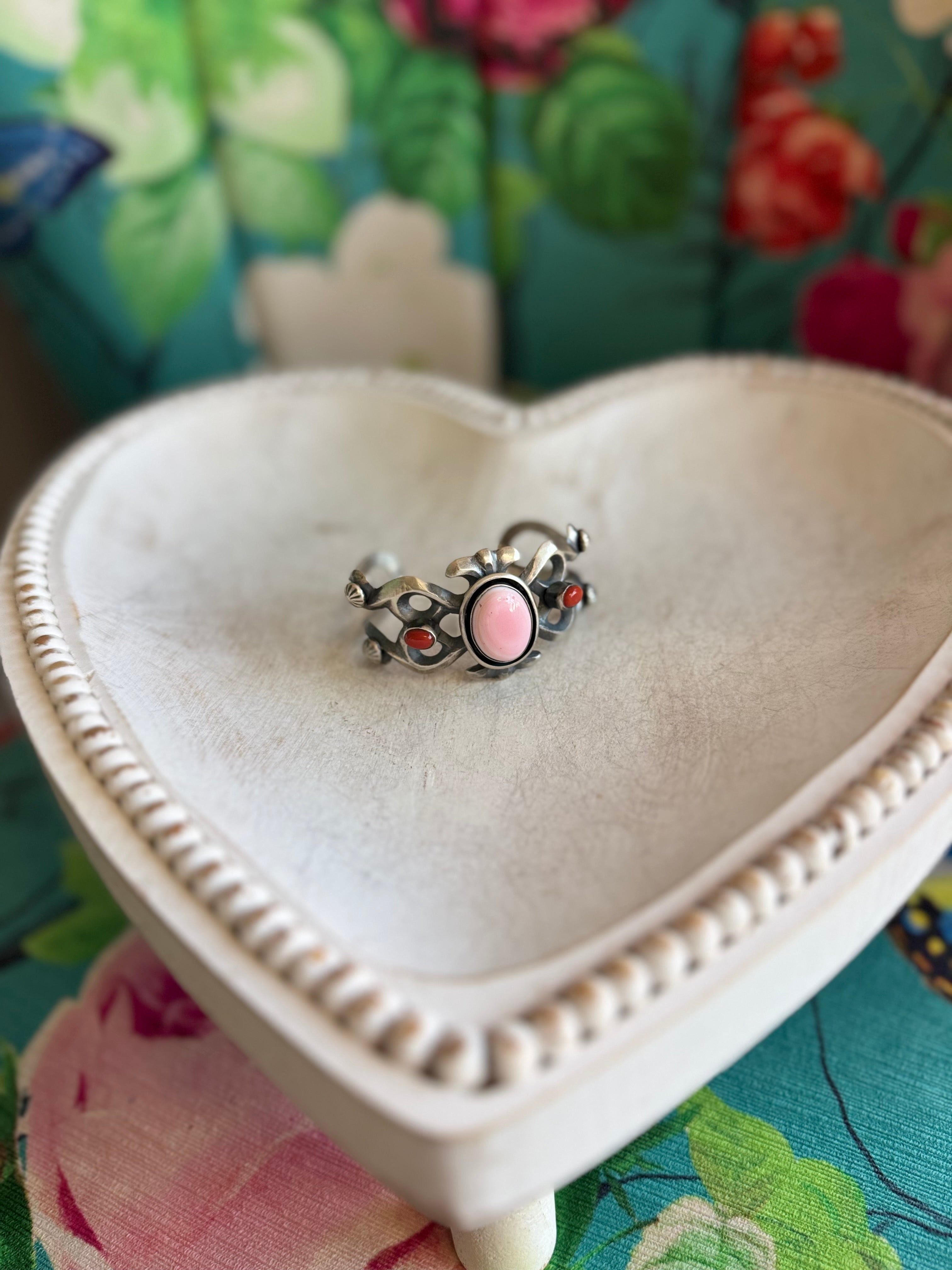 Chimney Butte pink conch and coral cuff