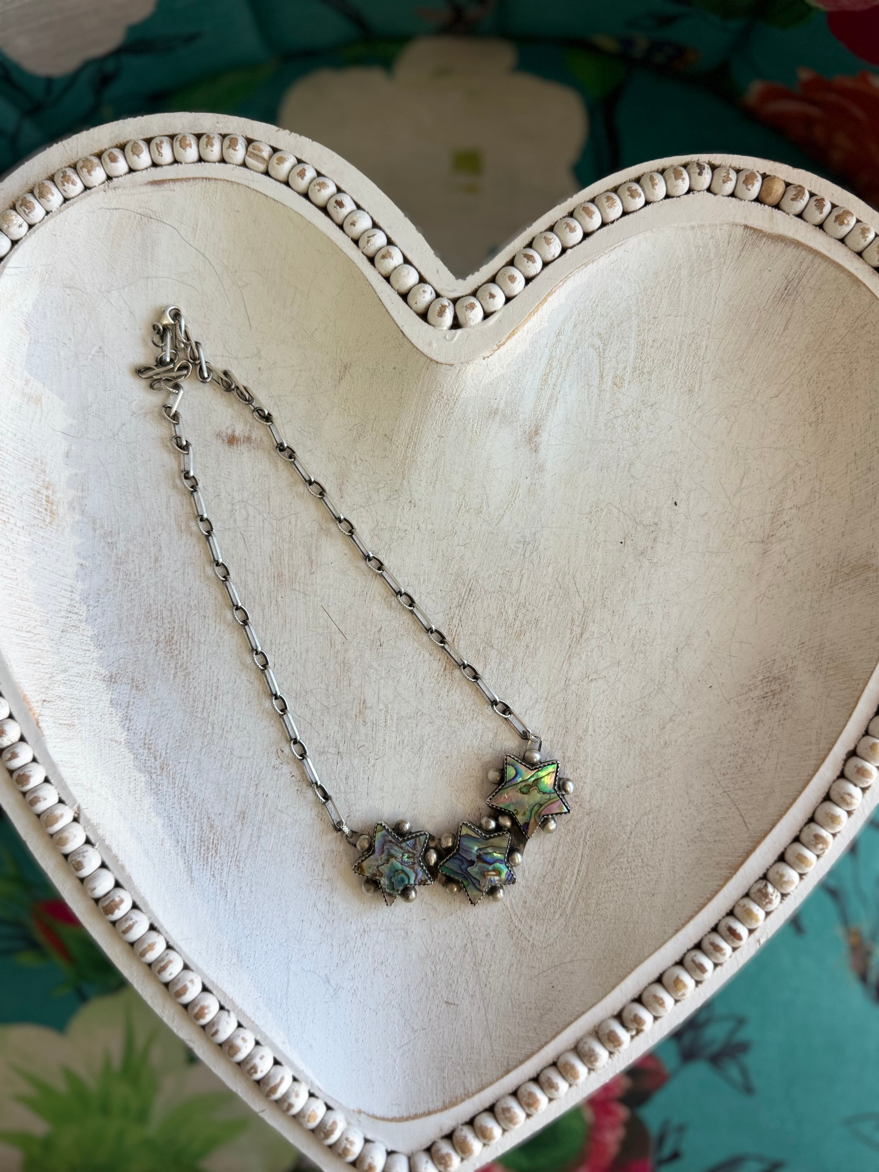 Chris E. Abalone star necklace