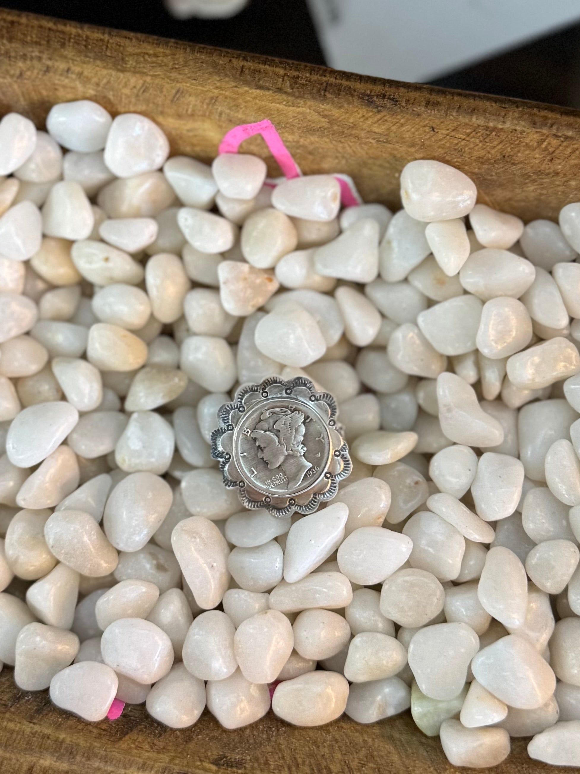 Liberty coin adjustable ring