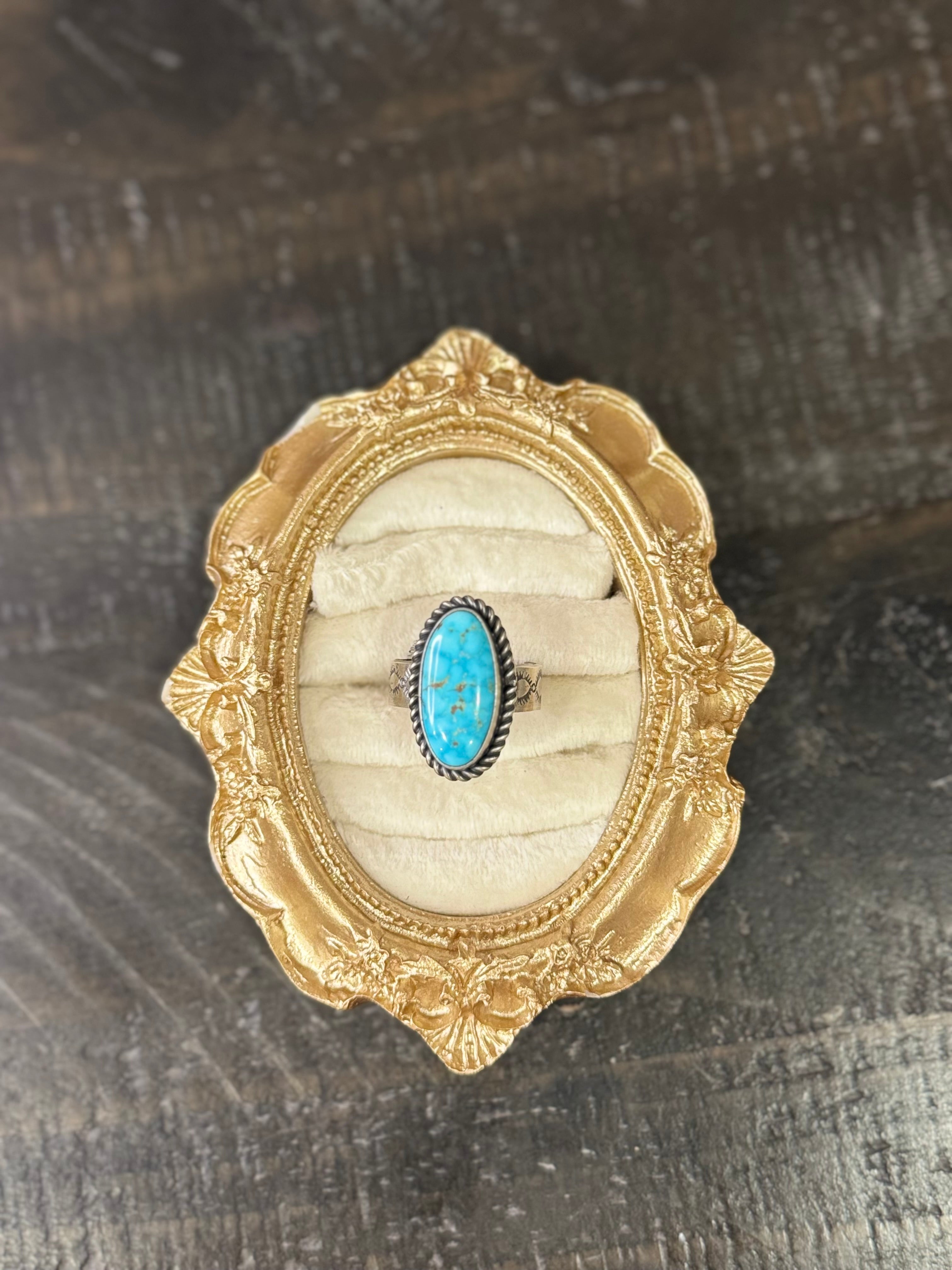 Kingman Adjustable ring by Bessie Skeets