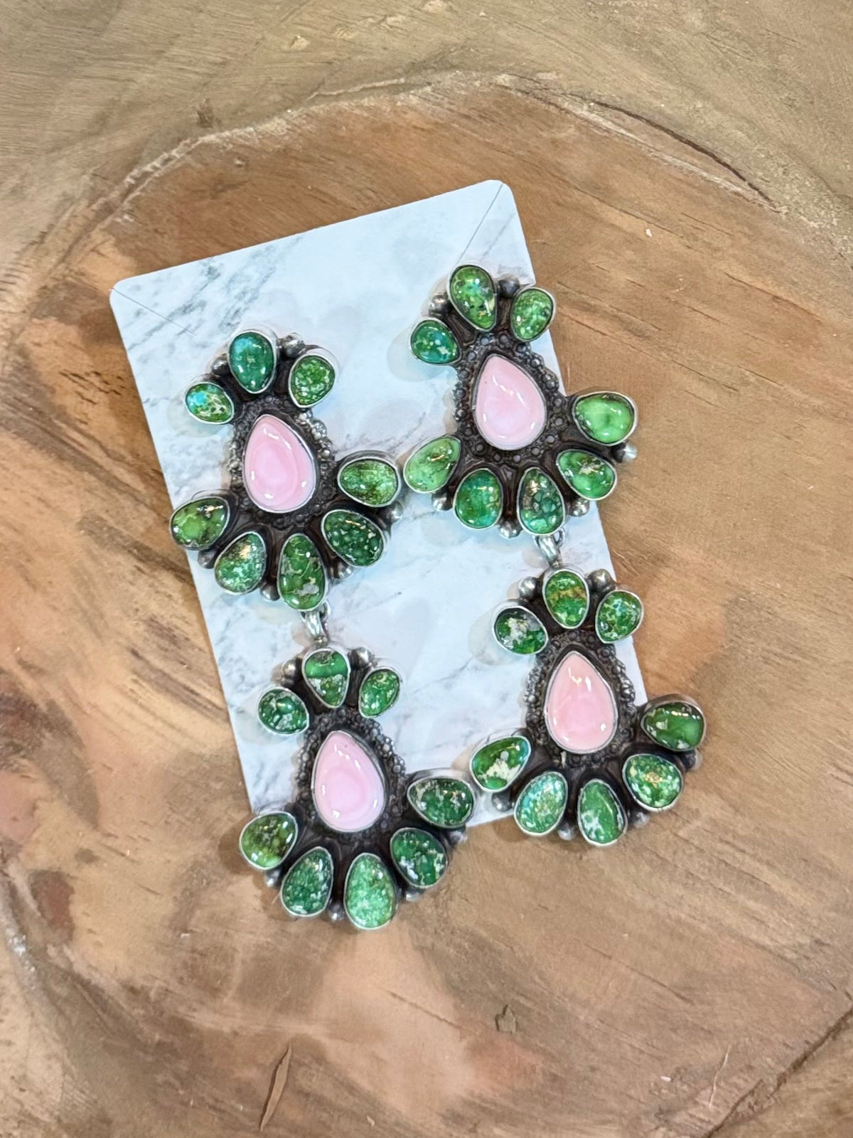 Double cluster earrings