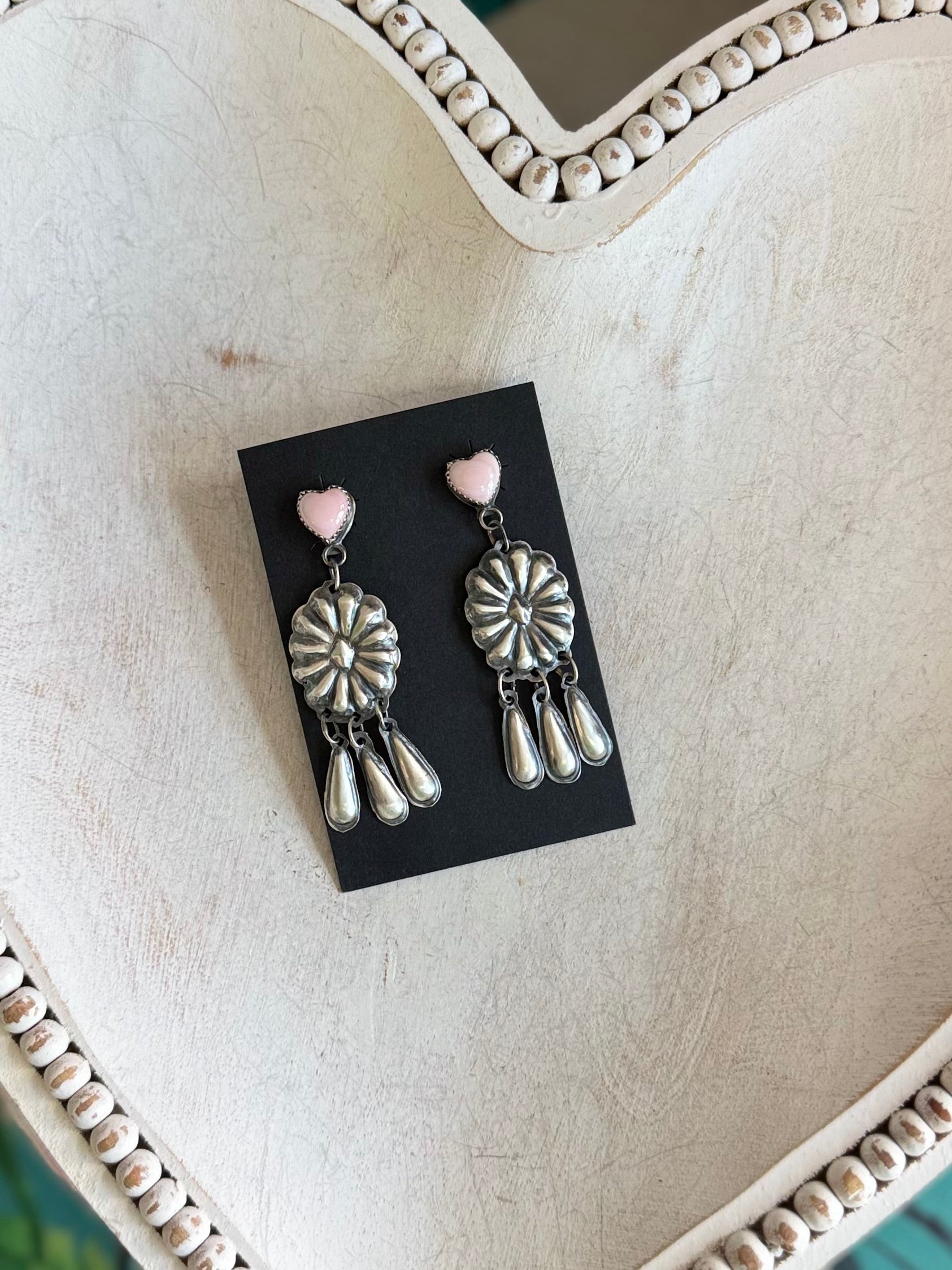 Heart concho earrings
