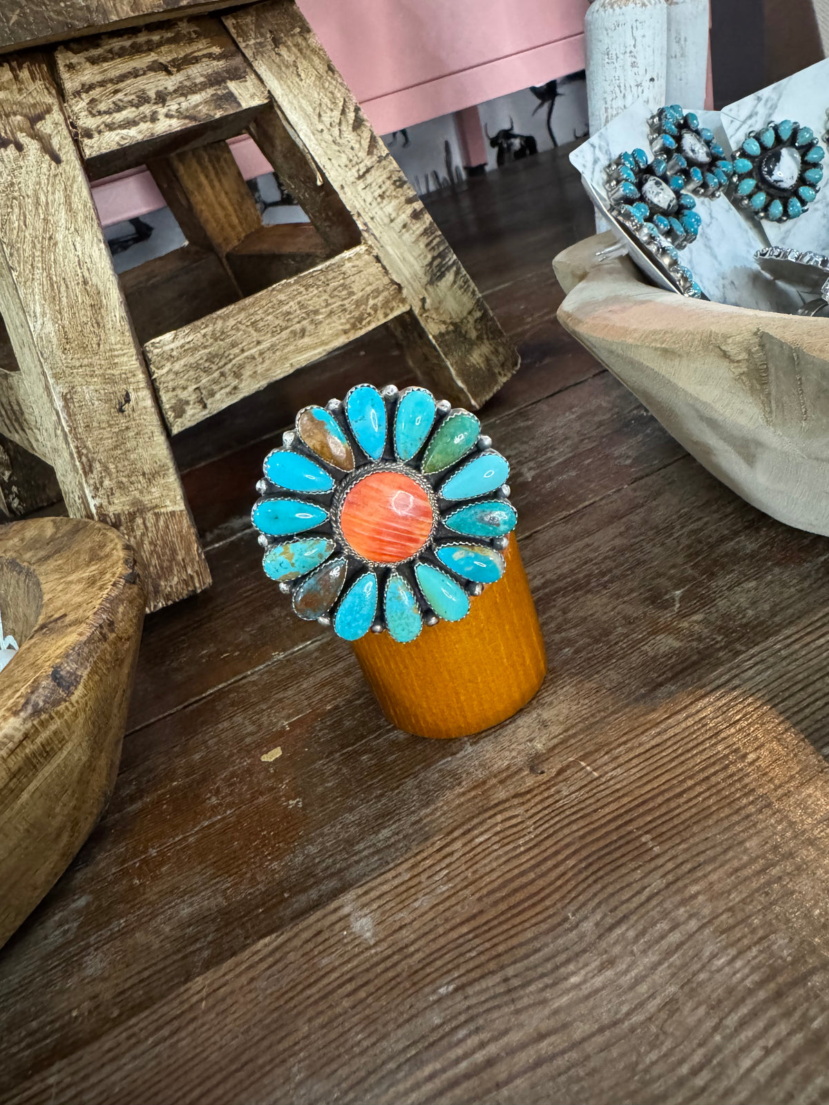 Orange spiny and mixed cluster ring