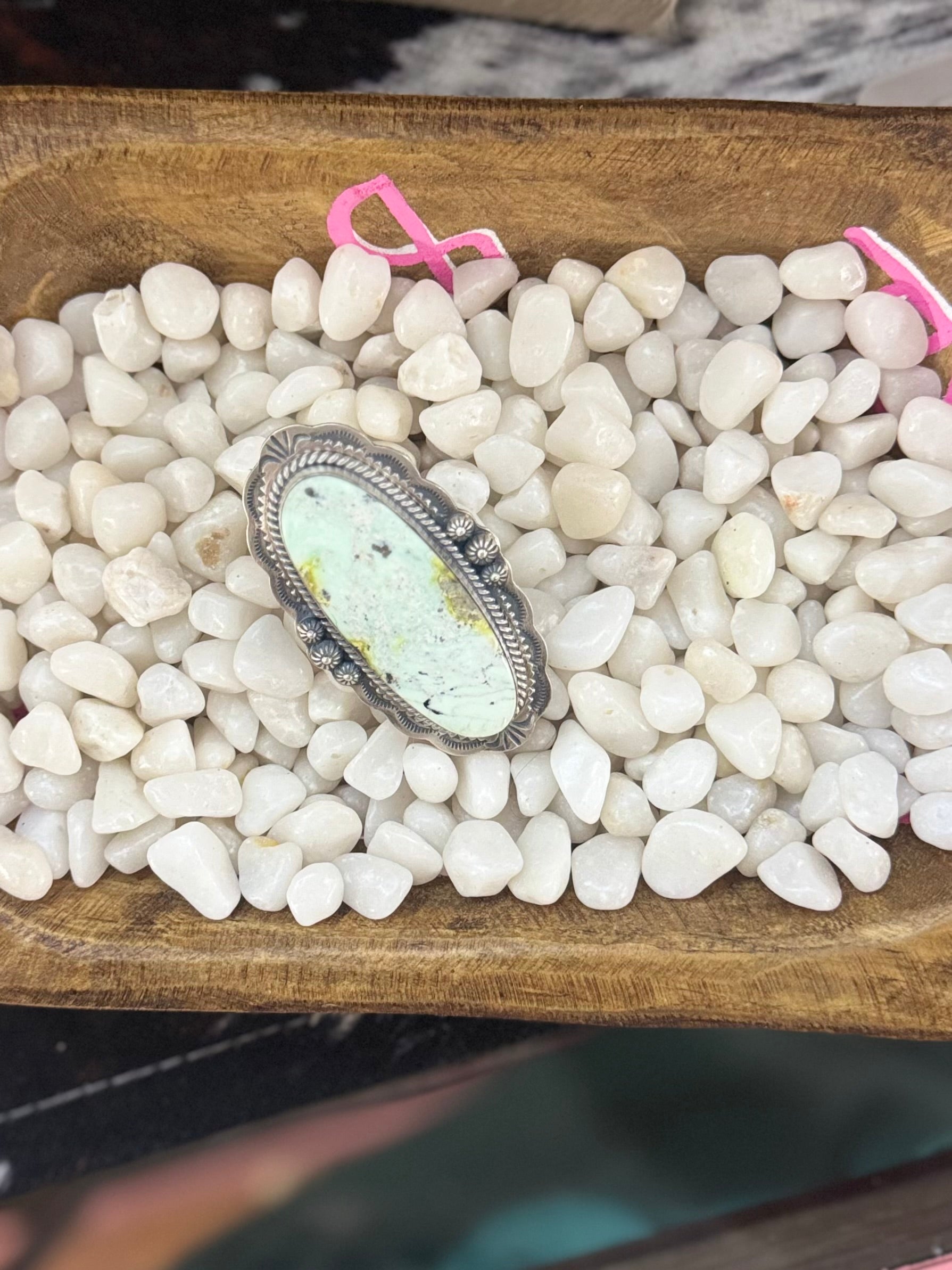 Large palomino slab ring