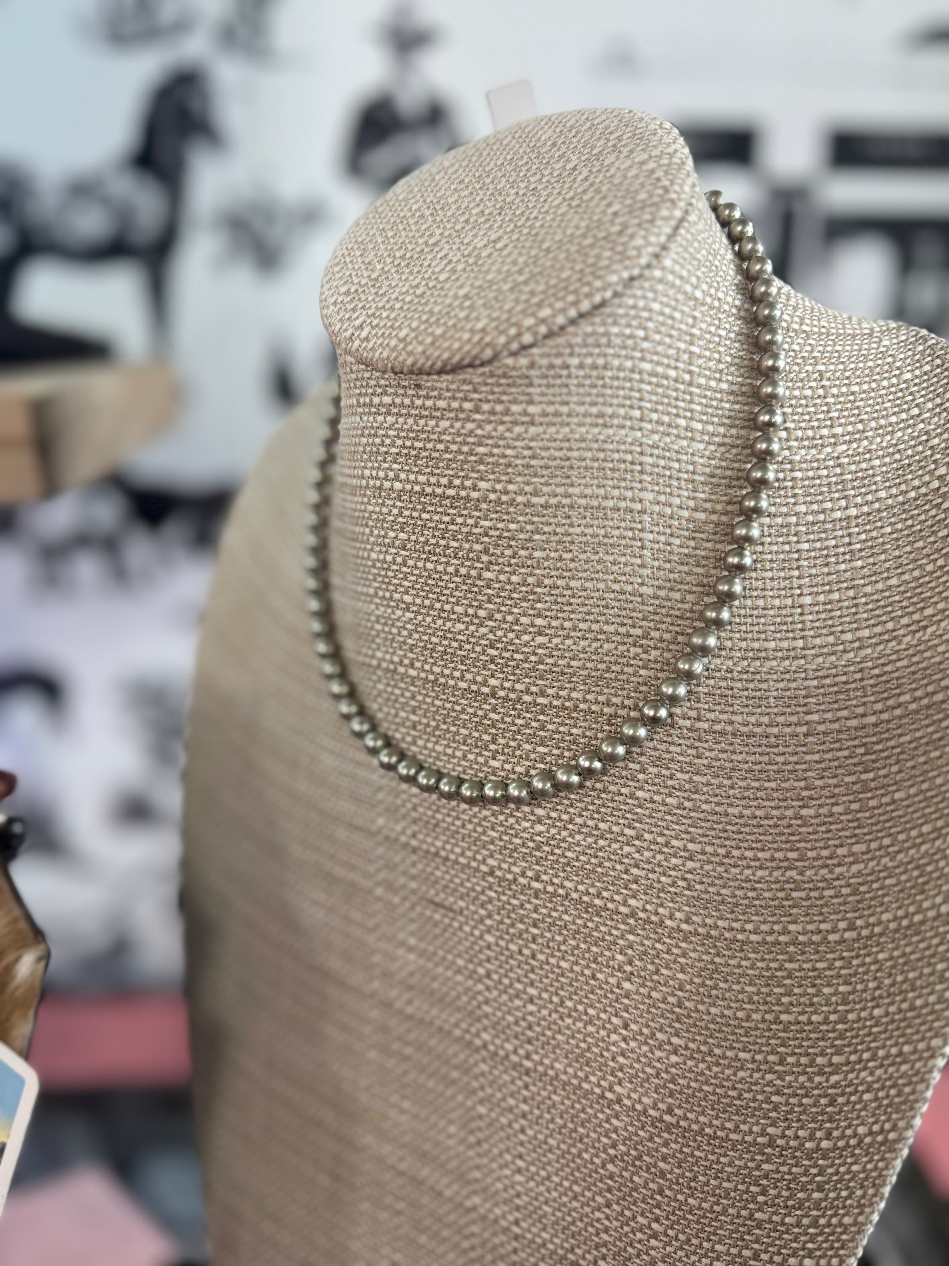 16 inch silver plated pearls