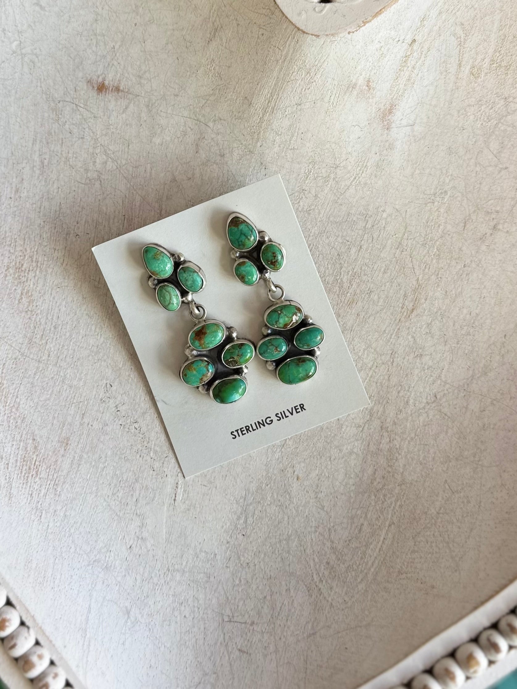 Cluster drop earrings