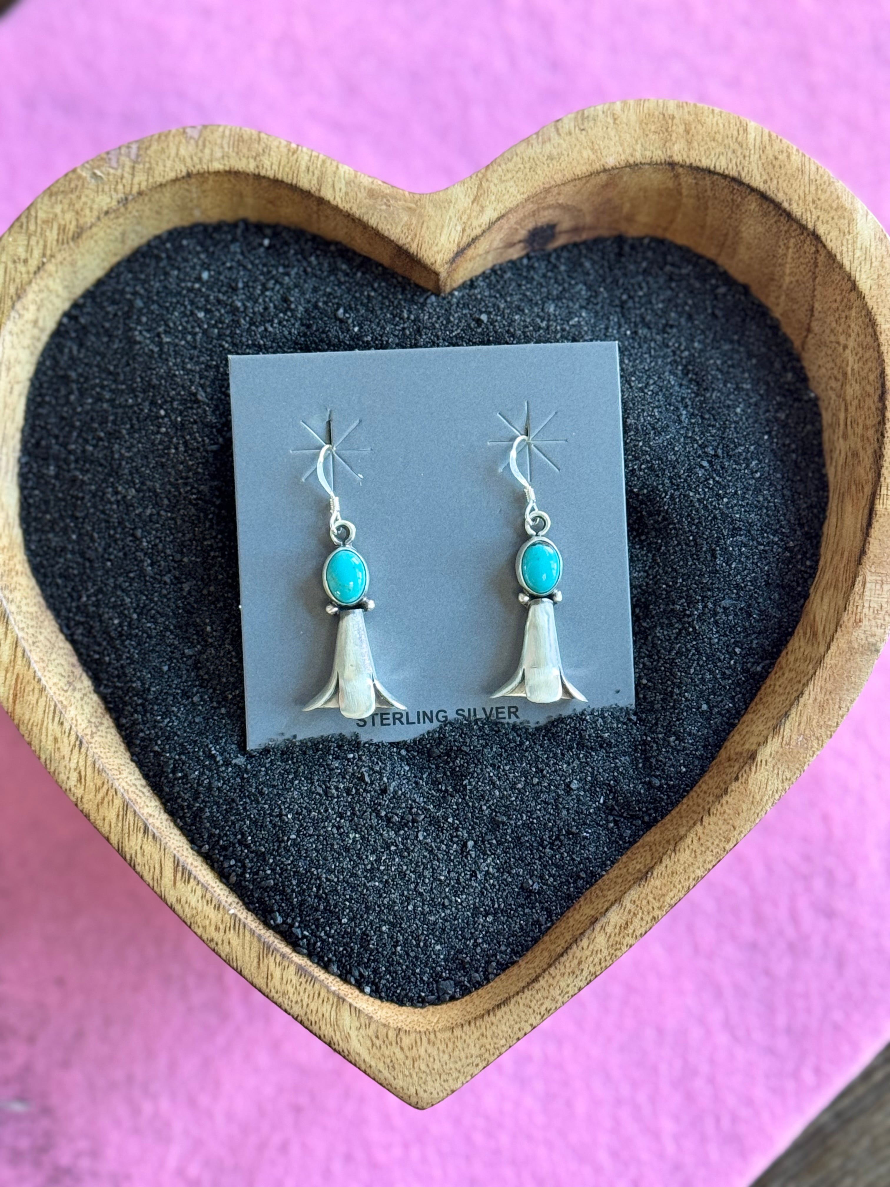 Navajo Handmade Dangle Squash Earrings