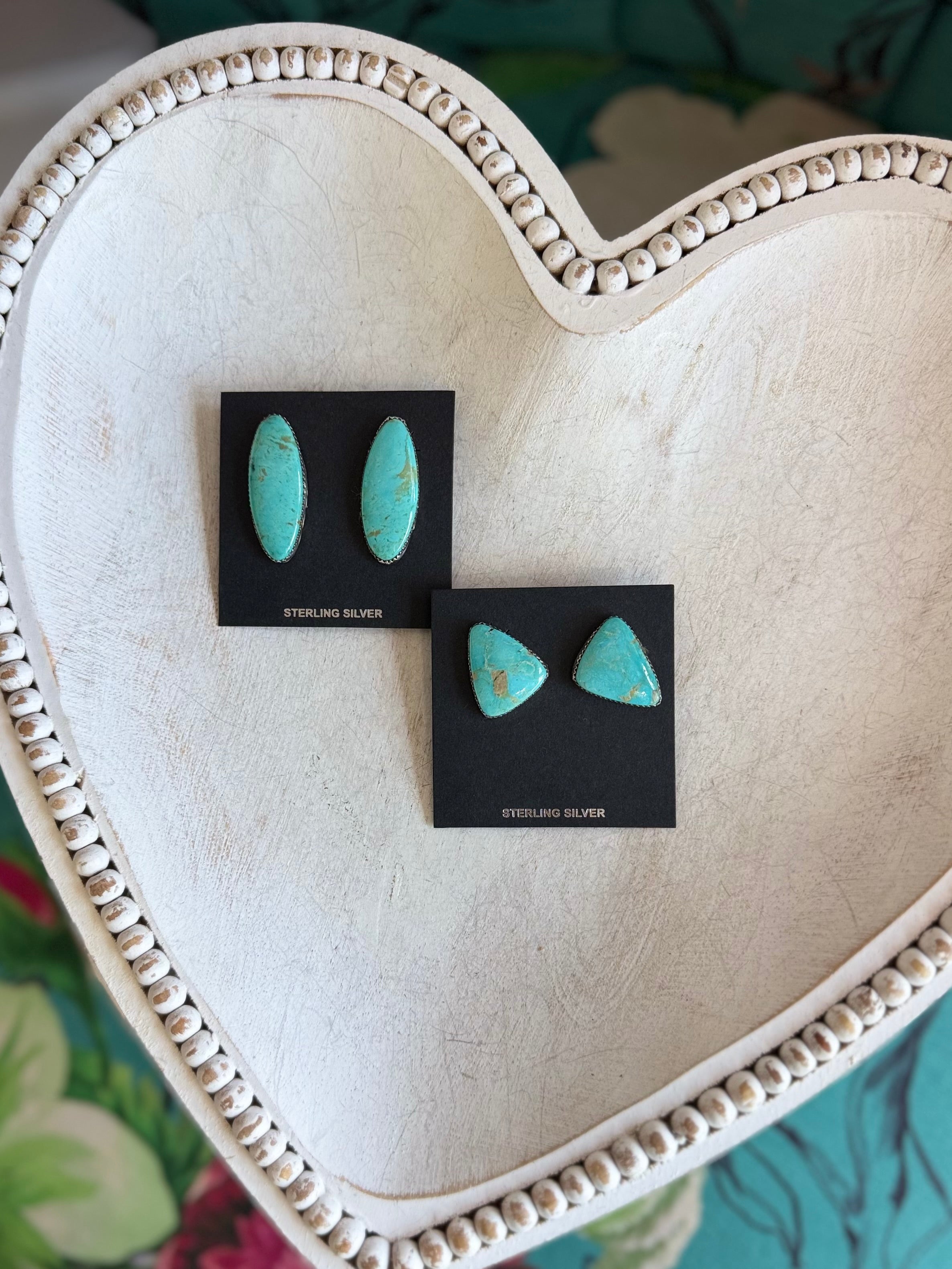 Turquoise slab earrings