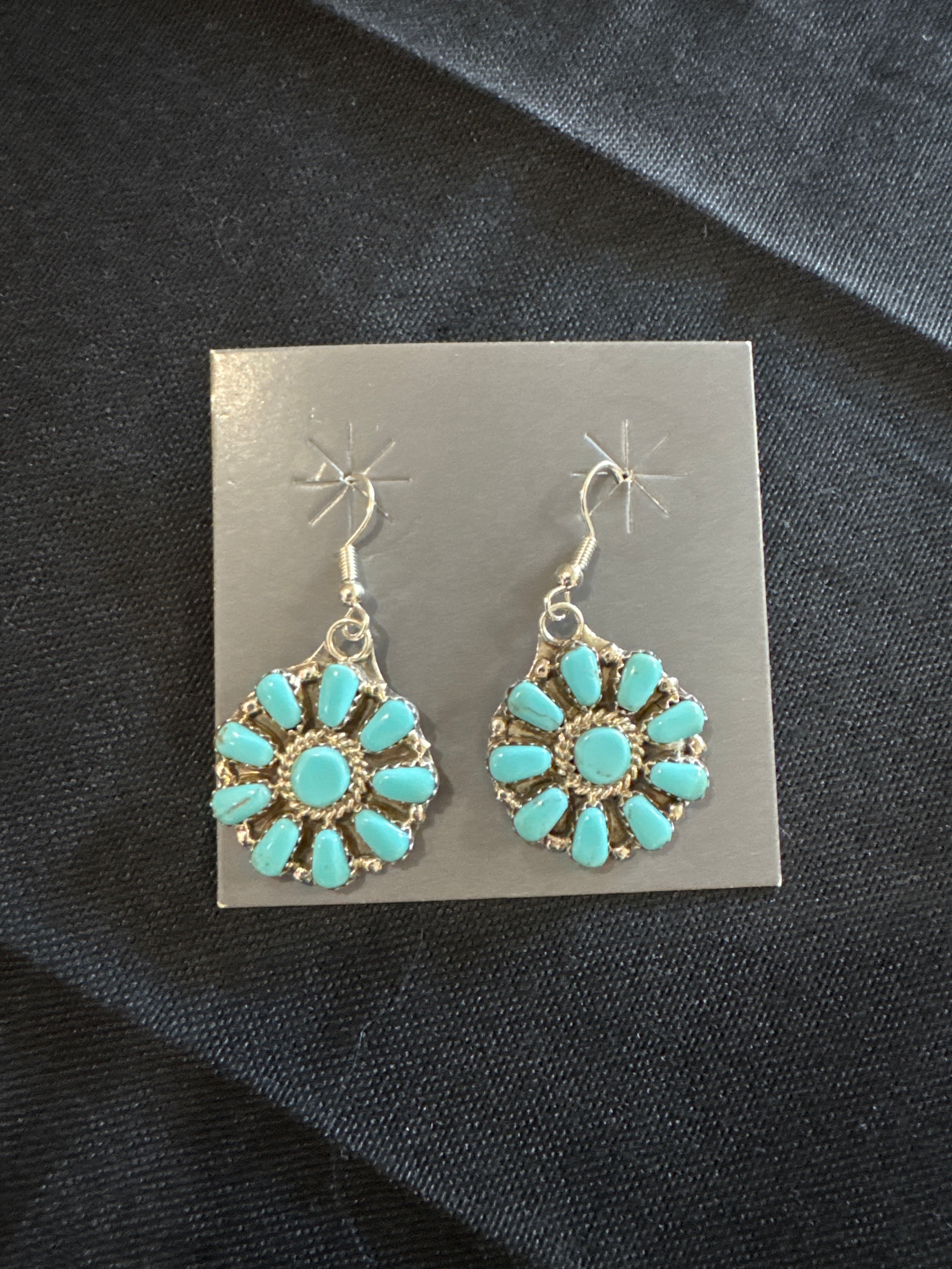 Turquoise Blossom Dangle Earrings