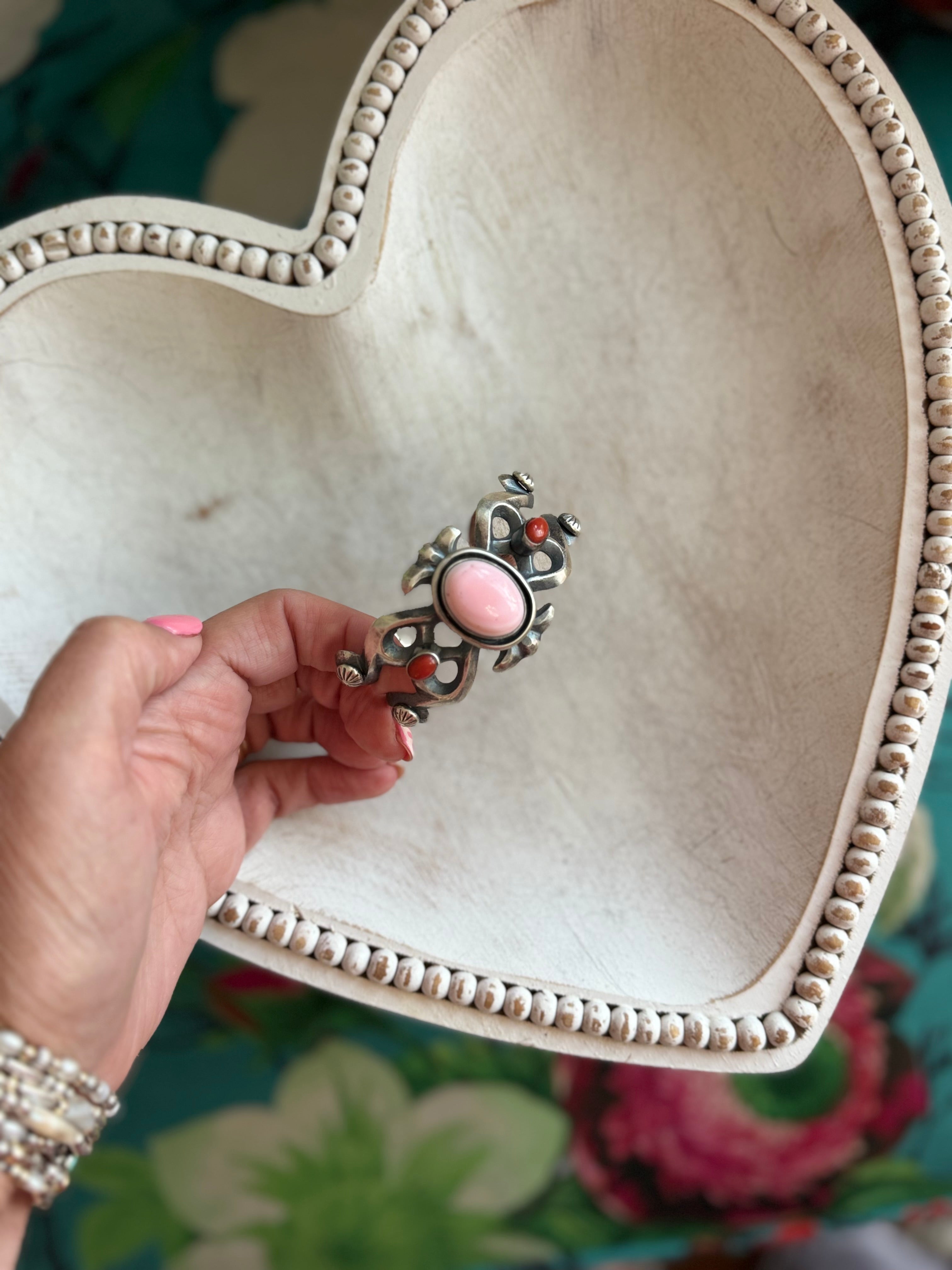Chimney Butte pink conch and coral cuff