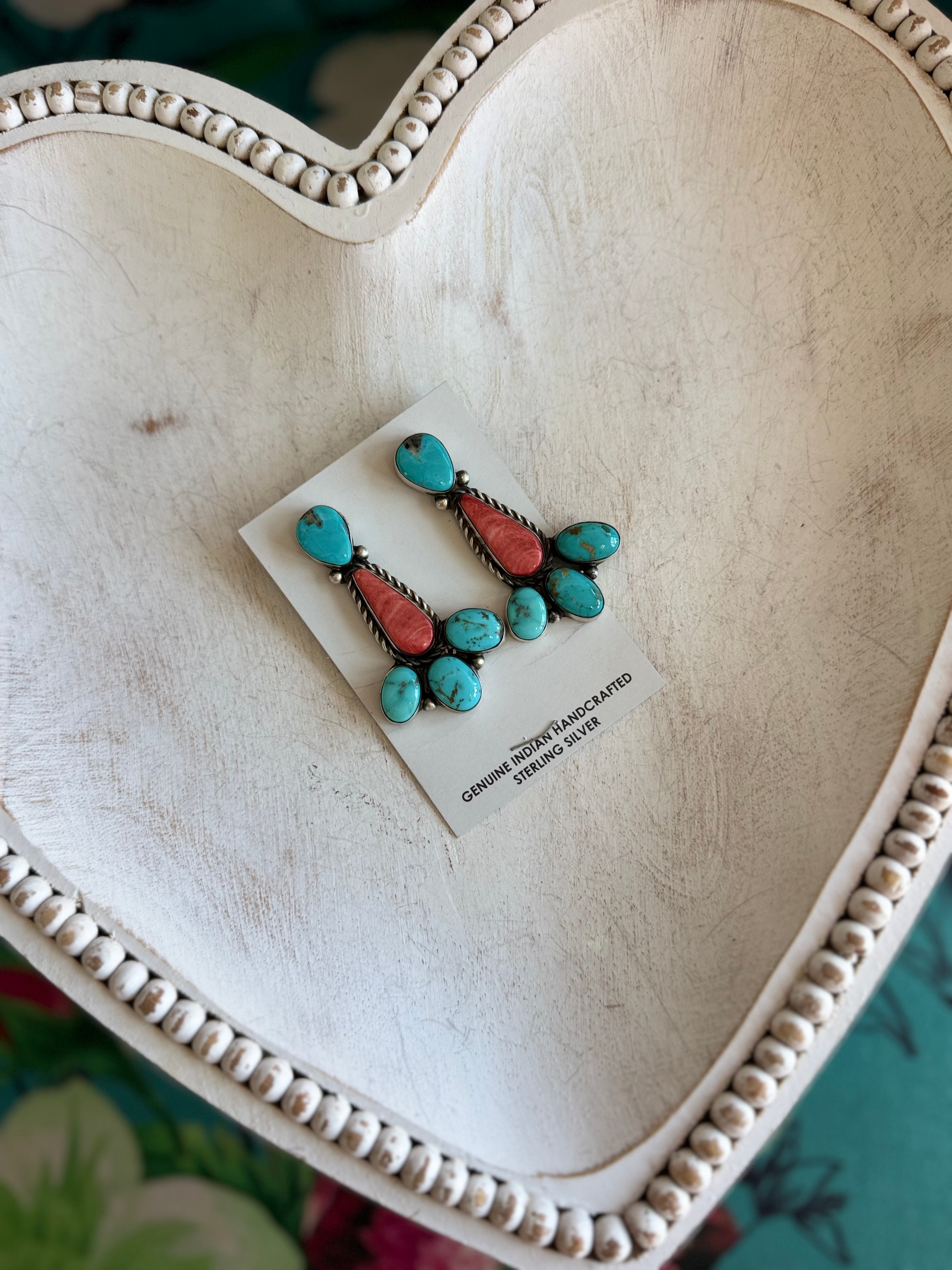Kingman and spiny cluster earrings
