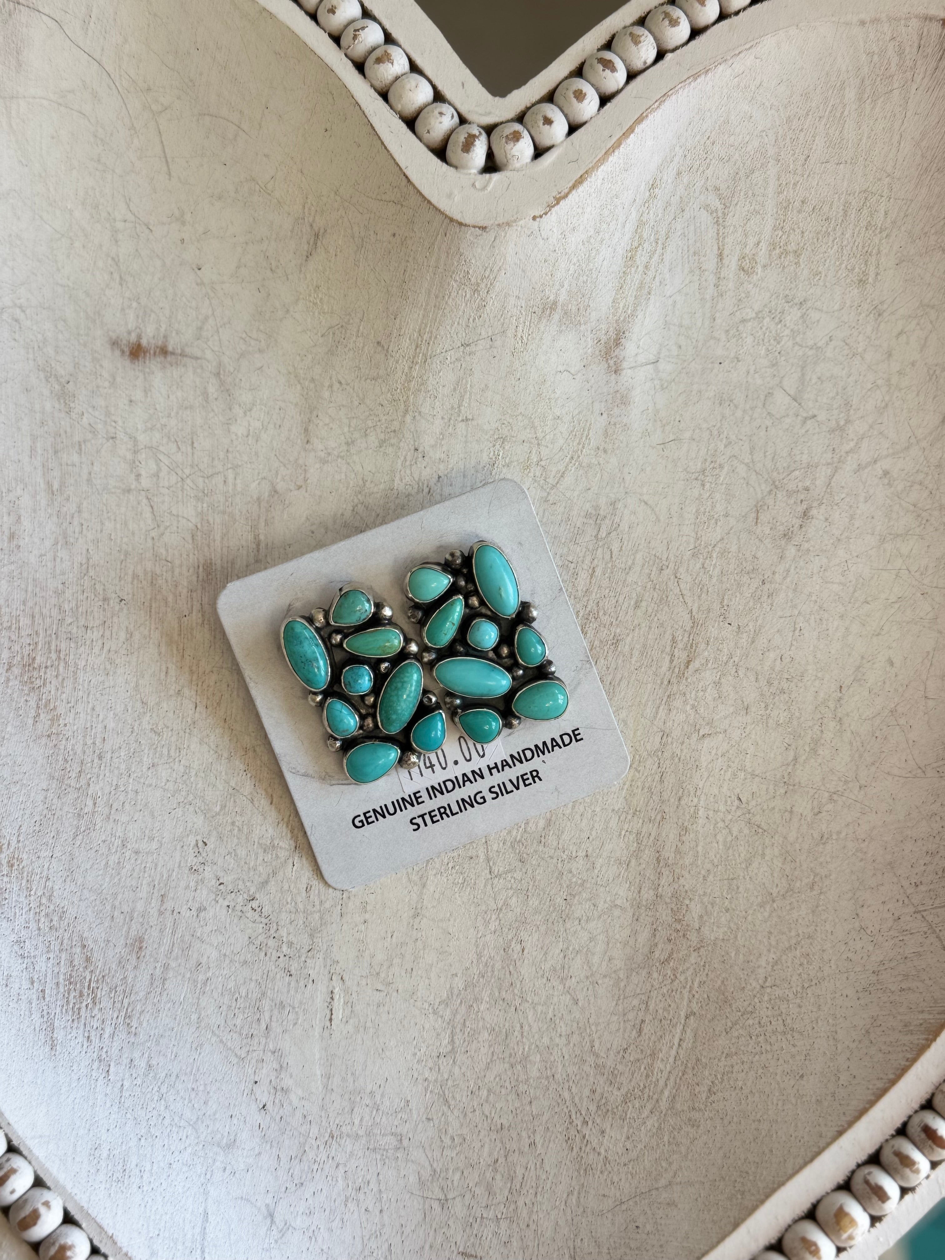 Mixed turquoise earrings
