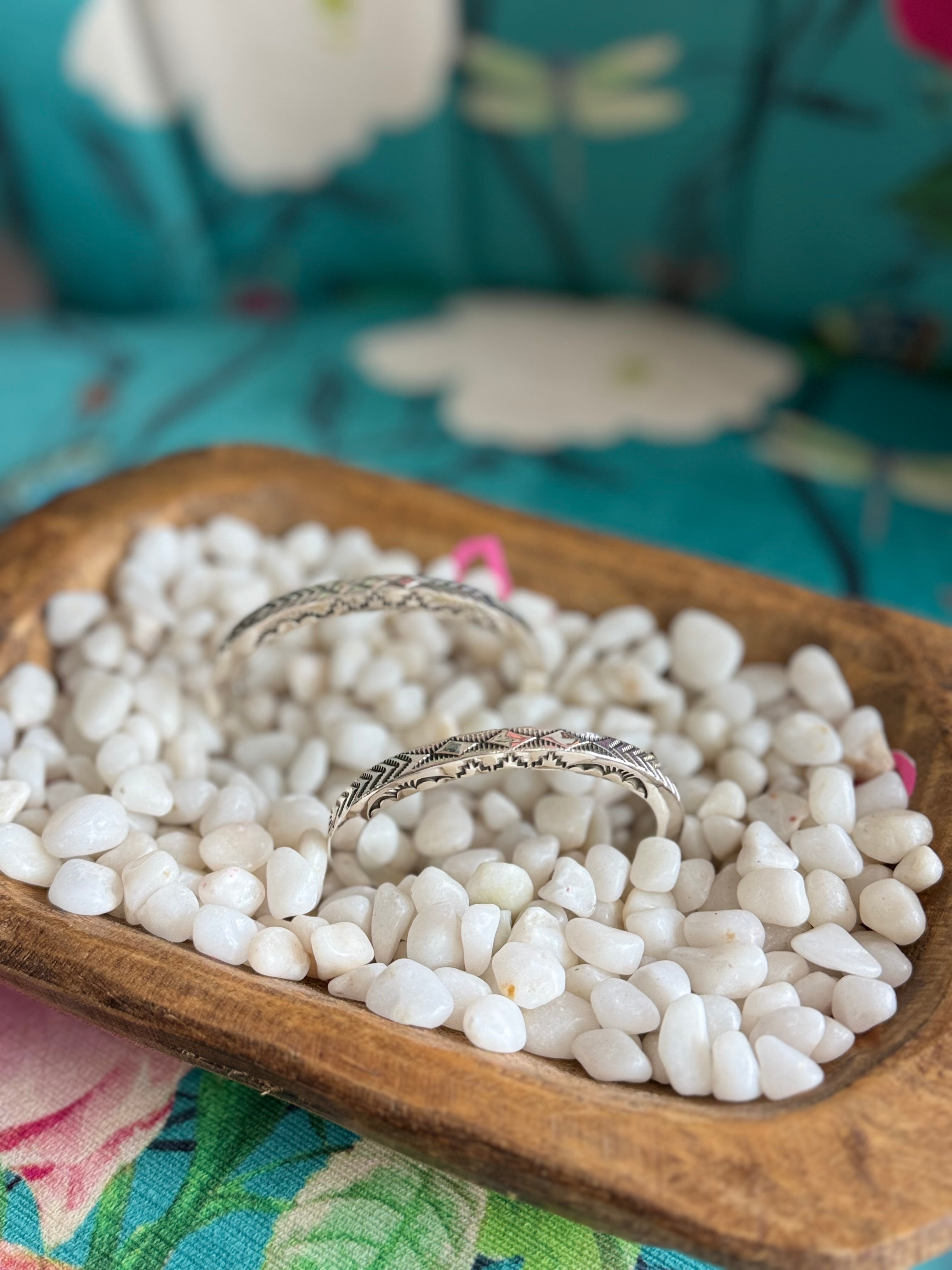 Sterling silver barrel cuffs