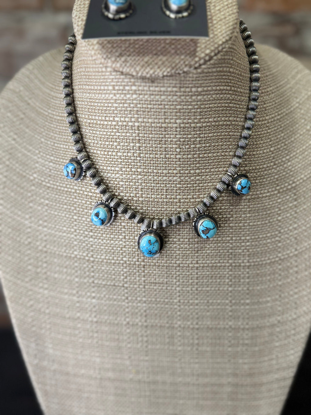 Golden Hills 5 stone necklace and earrings