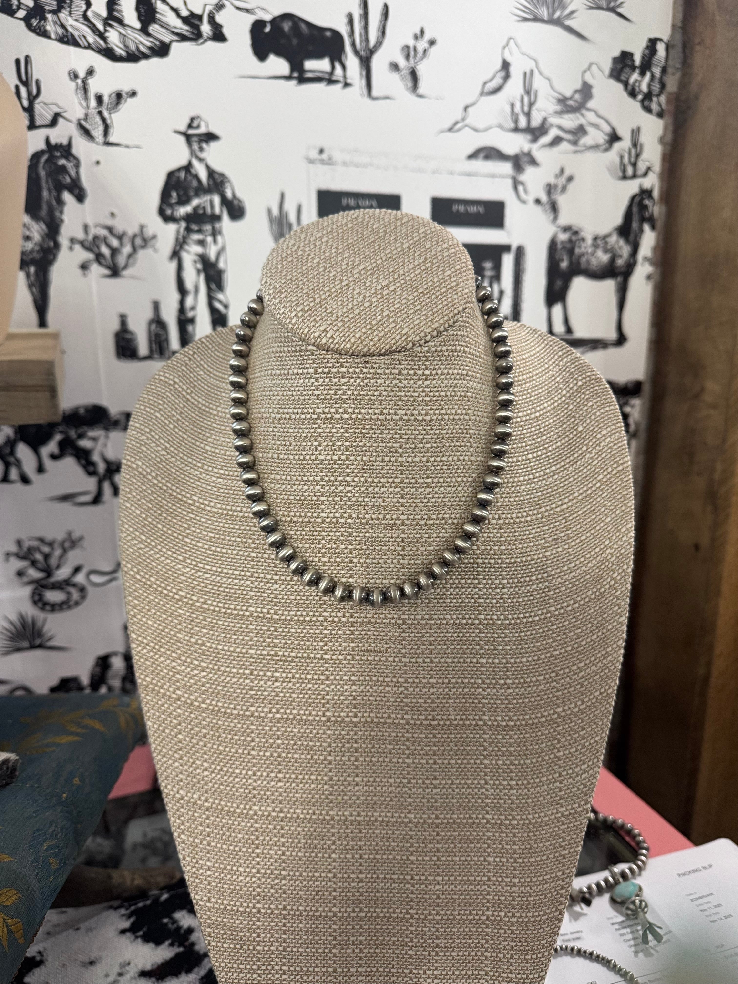 8 mm 18 inch sterling silver pearls