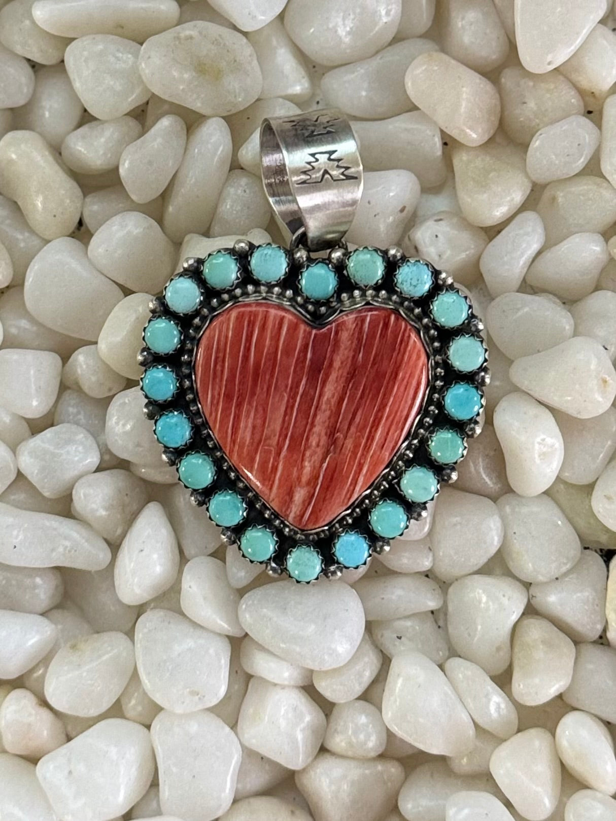 Orange spiny Kingman pendant