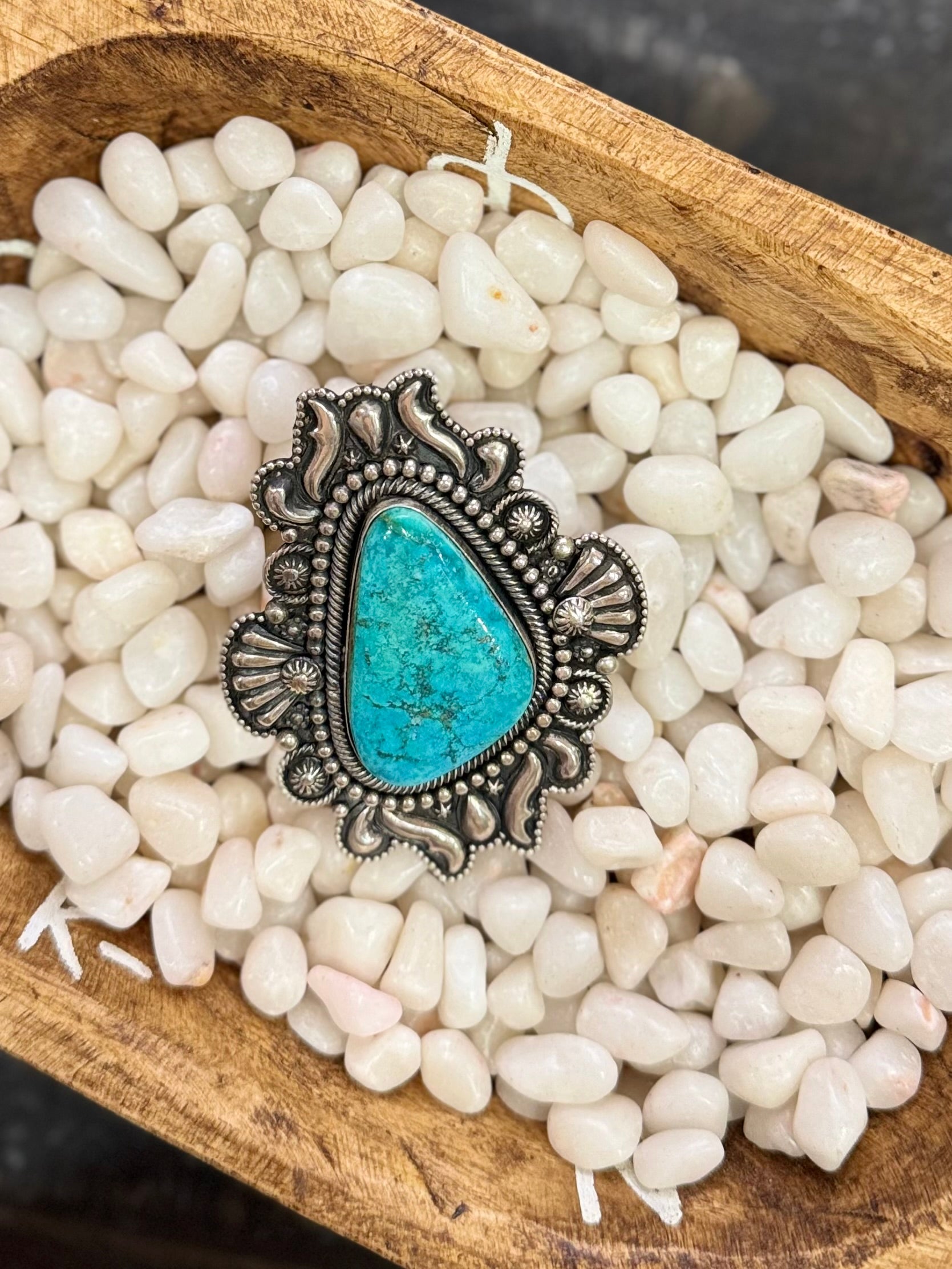 Large Kingman stamped ring