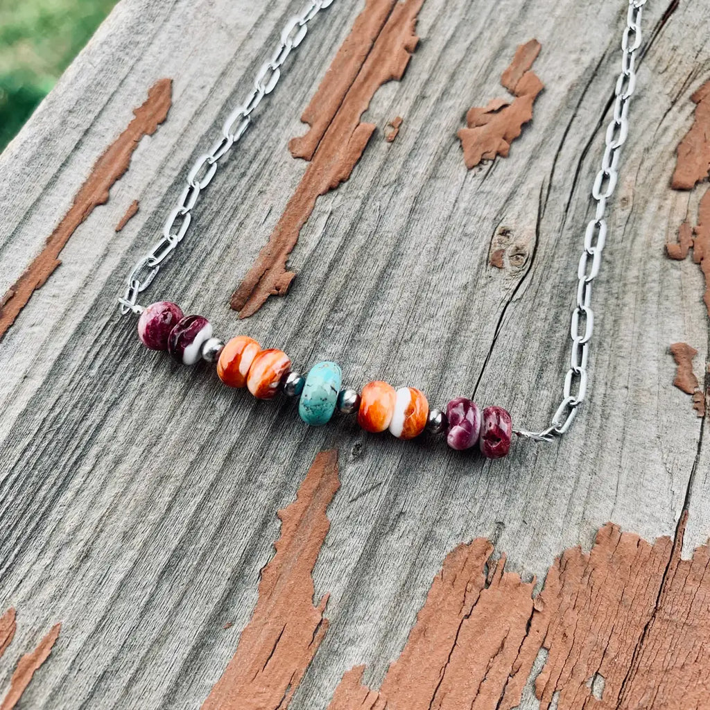 Triple Threat bar necklace