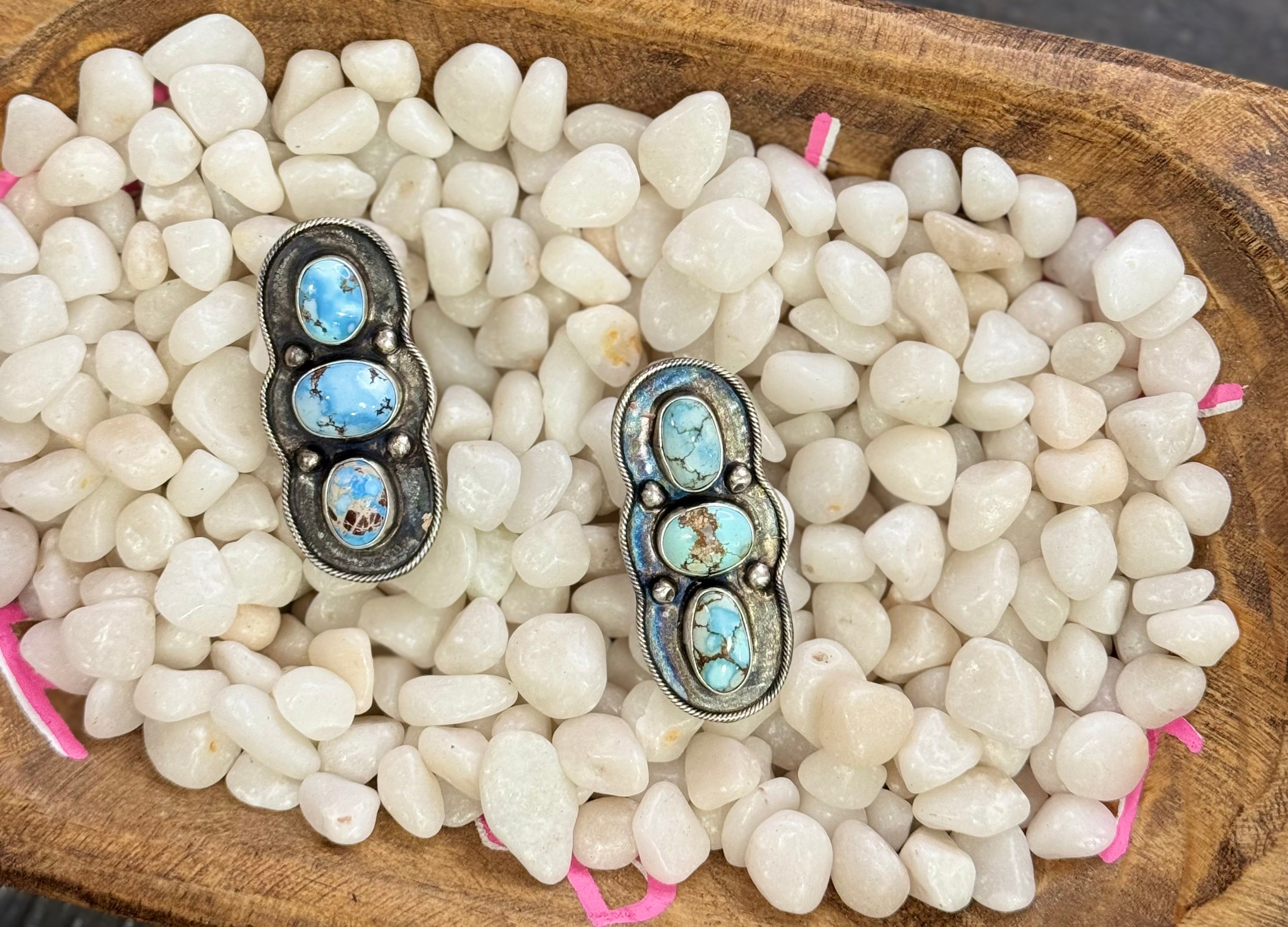 Golden hills silver statement ring