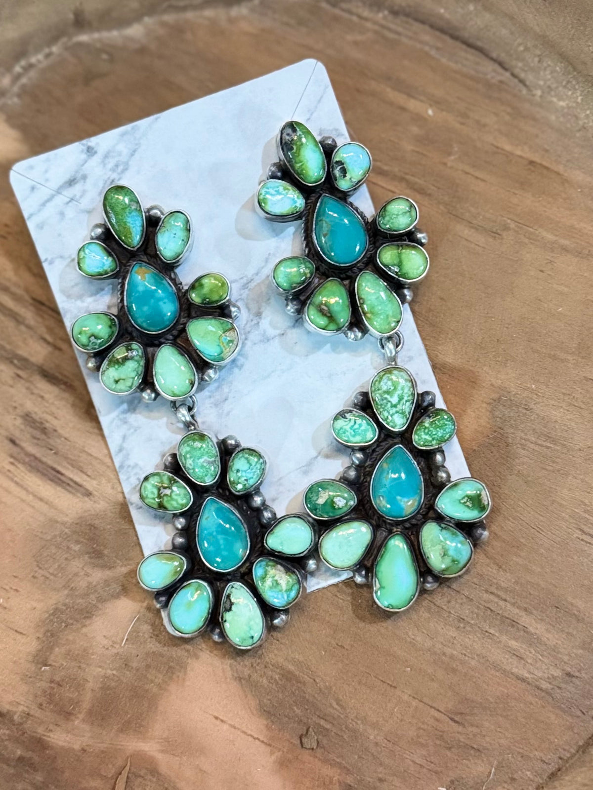 Double cluster earrings