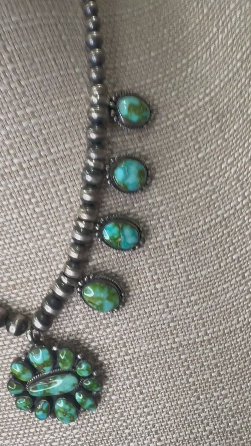 Sonoran cluster 8 stone navajo pearl set